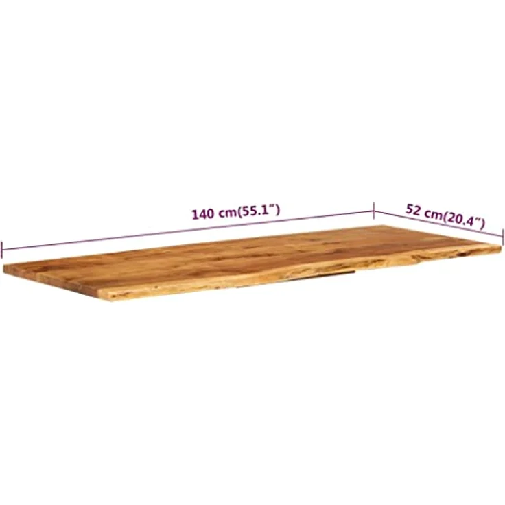 vidaXL Badezimmer-Waschtischplatte Massivholz Akazie 140 x 55 x 2,5 cm – Bild 3