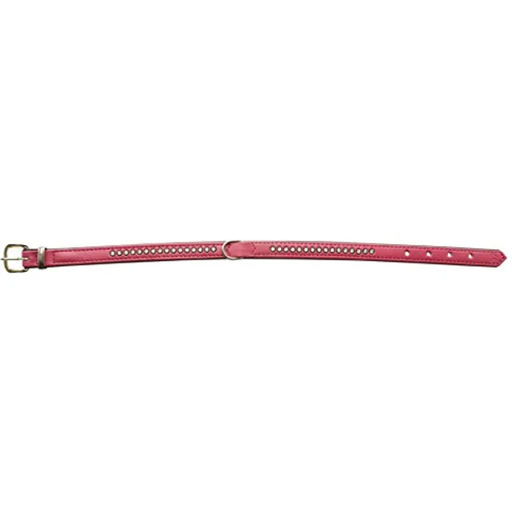 Nobby Halsband Crystal zweireihig, fuchsia / schwarz 42 cm (32-37 cm), 17/19 mm, 1 Stück