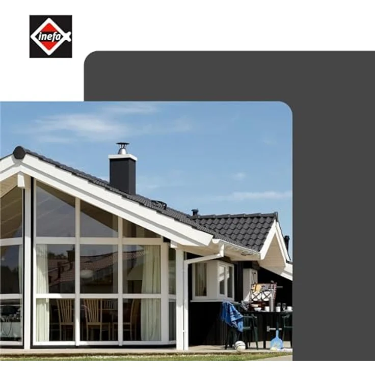 INEFA Dachrinnen Set Gartenhaus, Carport, Terrasse, NW 100 halbrund 3m Dunkelbraun 1 Dachseite, Regenrinne PVC für Pultdach, Made in Germany – Bild 4