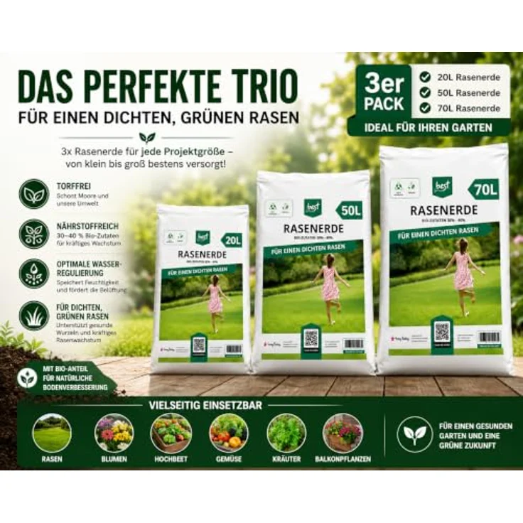 Best for Home Bio-Erde Bio-Blumenerde, torffrei, 100% biologisch, nährstoffreiche Mischung für Zimmer- & Balkonpflanzen, 20L oder 50L – Bild 7