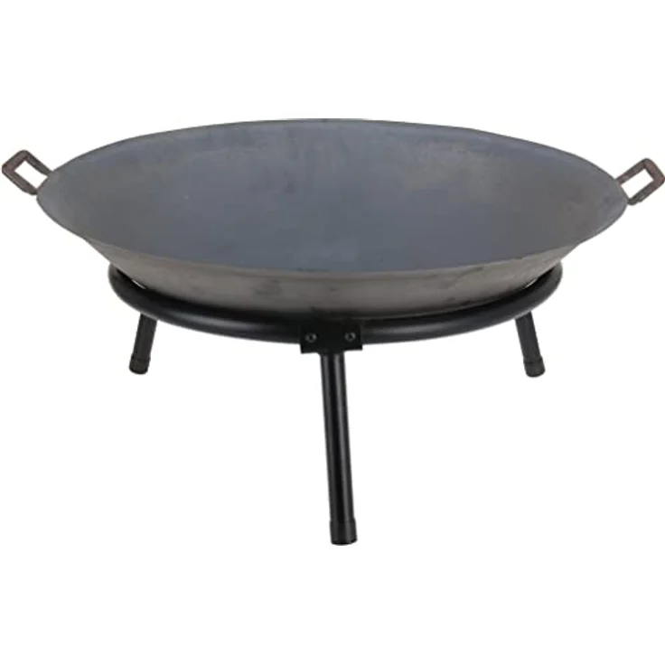 Feuerschale aus Gusseisen mit Ständer 3 Beinen Ø 60 cm Feuerstelle Gartenfeuer Feuerkorb für den Garten, Terrasse mit 2 Griffen - stabil, beständig und langlebig – Bild 2