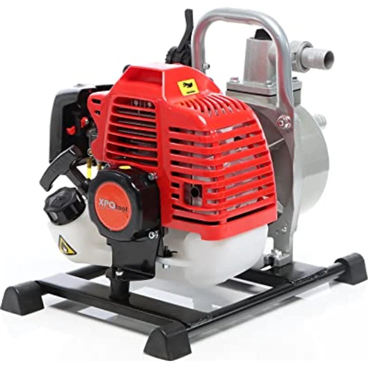 XPOtool Benzin Wasserpumpe 1,4 kW, 8.000 l/h Förderleistung, 30 m Förderhöhe, 25,4 mm Anschluss (1"), 2-Takt-Motor, geeignet für Garten und mobile Anwendungen – Bild 8