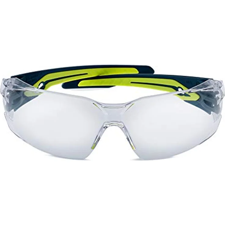 Bolle Silex + Arbeitsschutzbrille, Bügelbrille mit Anti-Beschlag-Beschichtung, klar/ blau-gelb – Bild 2