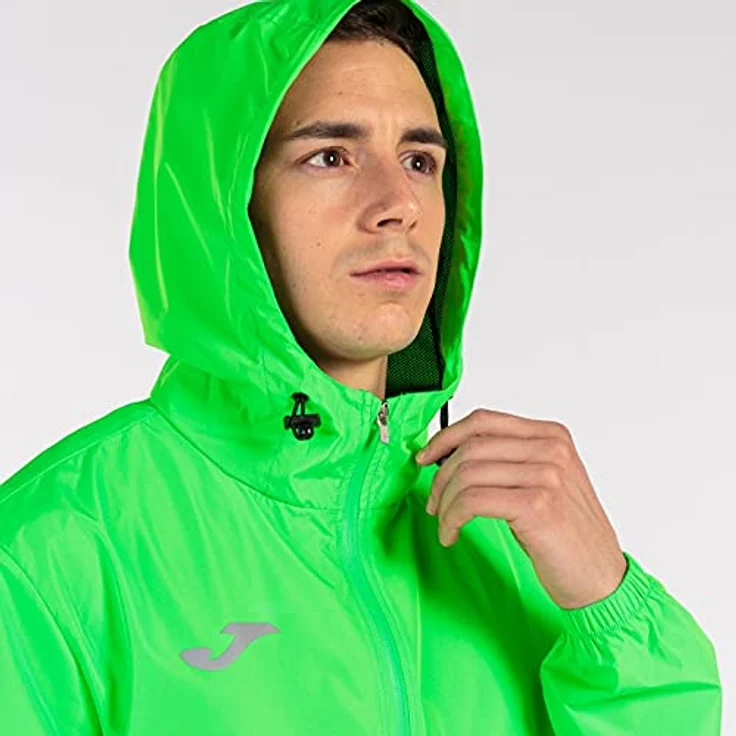 Joma Running Night, Herren Laufjacke mit verstellbarer Kapuze und reflektierendem Logo, Grün, Größe L – Bild 5