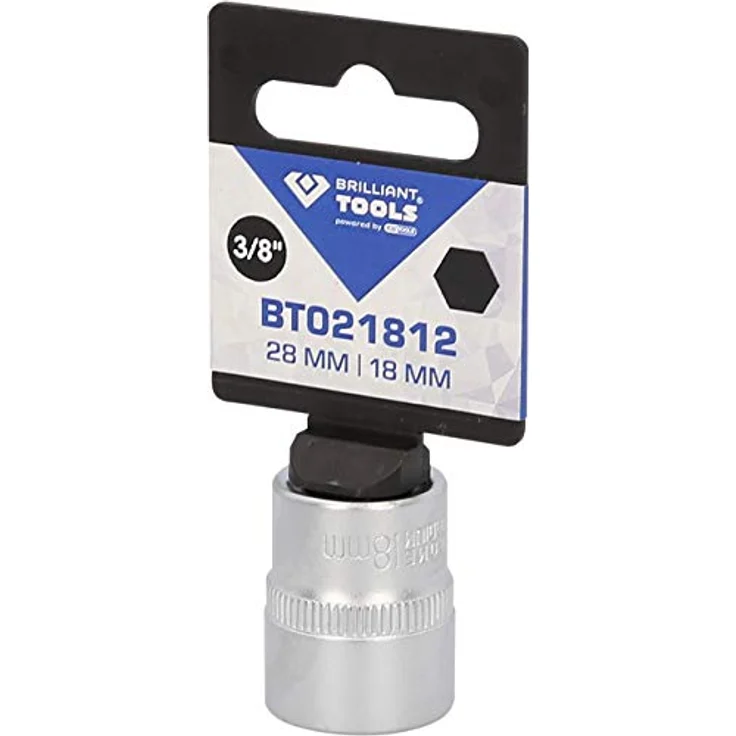 Brilliant Tools Sechskant-Stecknuss BT021812, 3/8" Innenvierkant-Antrieb, 18 mm, Chrom-Vanadium-Stahl, matt verchromt – Bild 6