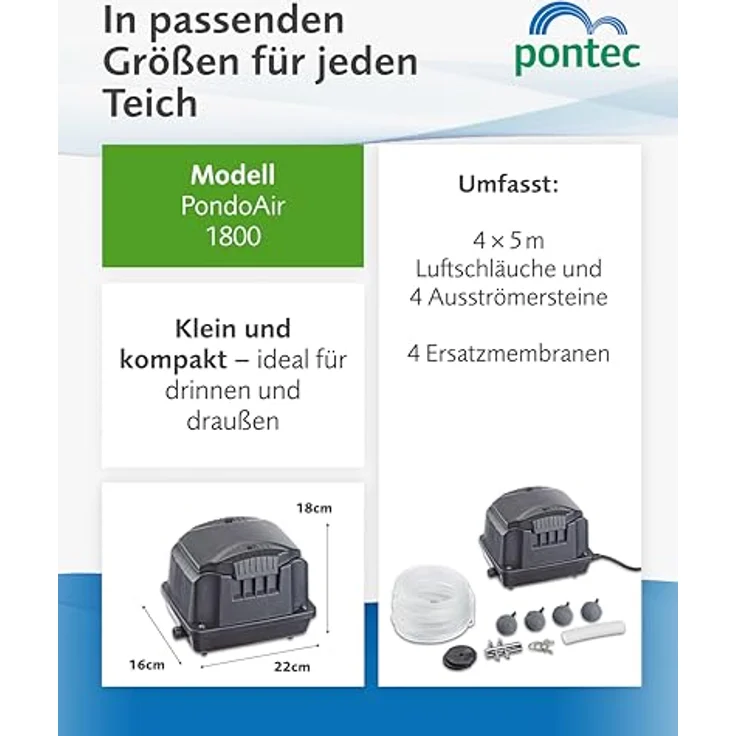 Pontec 43109 Belüftungssets PondoAir Set 1800, schwarz, Sauerstoffanreicherung, Set – Bild 6