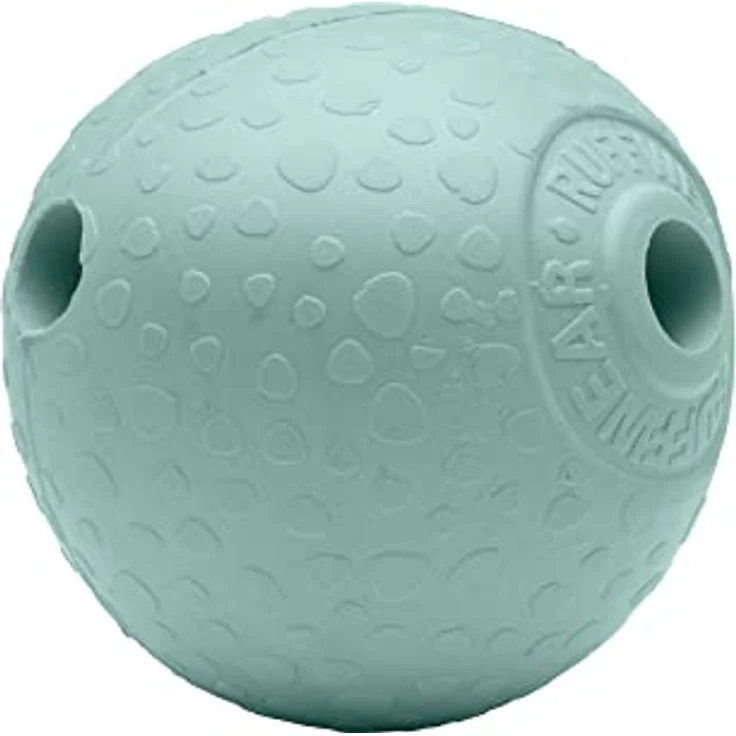 RUFFWEAR Huckama Hundespielzeug, Interaktives Pfeifen-Wurf-/Fang-/Apportierspiel aus Naturkautschuk, hüpfender eiförmiger Ball für drinnen und draußen, Langeweilebrecher, Sage Green – Bild 2