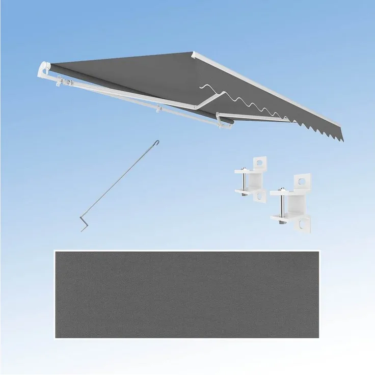 Eclipse Kassettenmarkise 3x2,5m, Gelenkarmmarkise Economy mit UV-Schutz 50+, weiß
