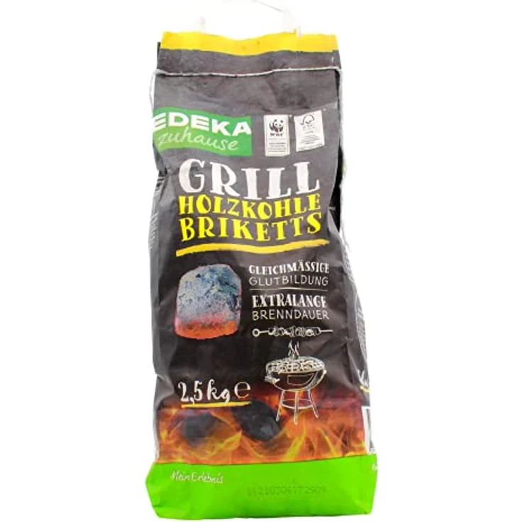 Edeka zuhause Grill Holzkohle Briketts, 4er Pack (4 x 2,5 kg) – Bild 1