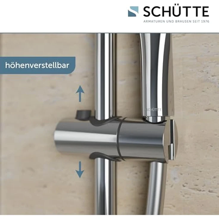 Schütte Brausestangenset 'Capri', verchromt, mit 3 Strahlarten und großem Duschkopf Ø 130 mm – Bild 3