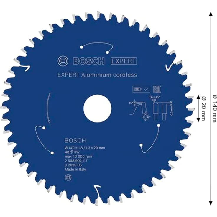 Bosch EXPERT Aluminium Kreissägeblatt, 140mm für Handkreissägen, robust mit Carbide Technology – Bild 3