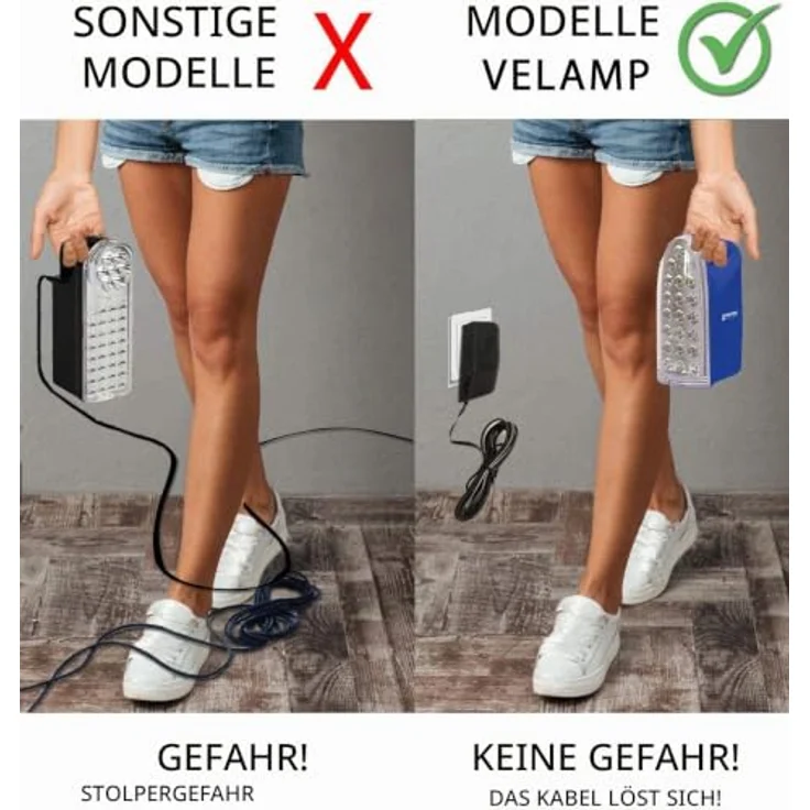 Selva Notlicht - Wiederaufladbare Akku-Leuchte mit Anti-Blackout-Funktion, 250 Lumen, IP20 – Bild 6