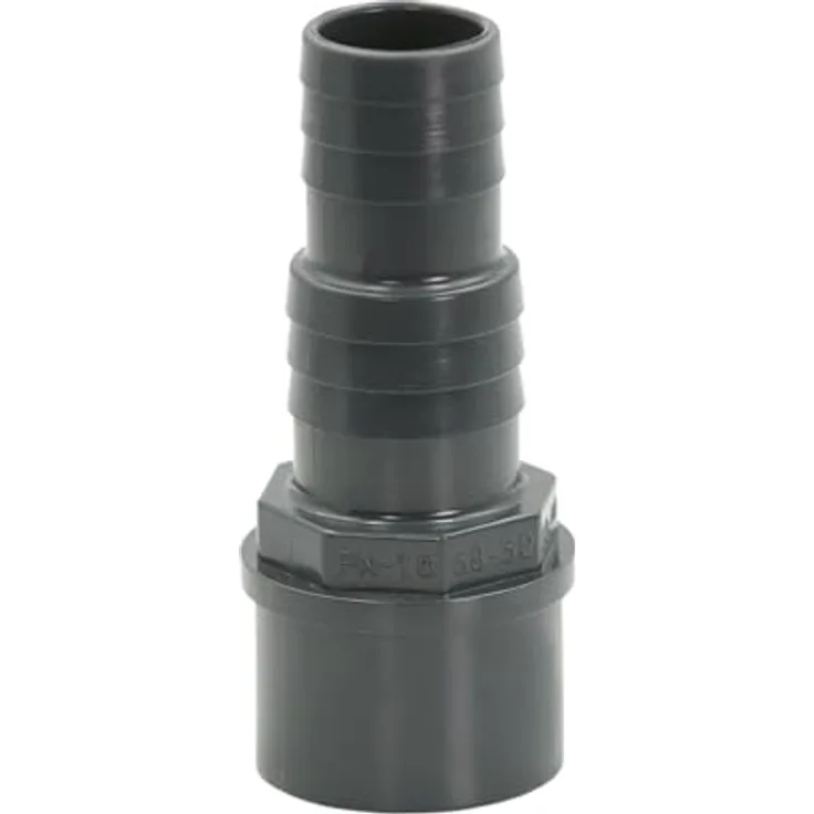 HAF PVC Druckschlauchtülle 32/38mm x 50mm, Schlauchtülle x Klebestutzen aus grauem PVC-U, PN16 für Pool und Teich
