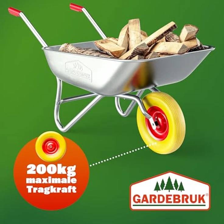 Schubkarren Rad Ersatzrad PU Gartenkarre 4.80/4.00-8 D 390mm 200 kg Schubkarrenreifen Achse Felge PU-Schaum – Bild 4