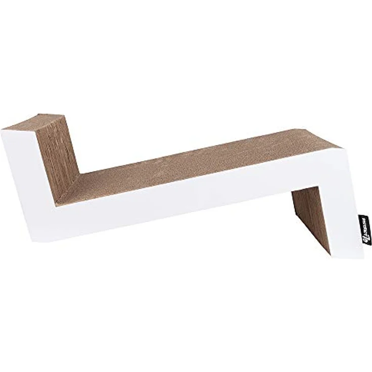 District 70 - 4727 - Sofa Kratzmöbel - Kratzbett aus Wellpappe - Größe S (60 x 28 x 18 cm), weiß – Bild 2