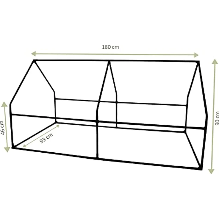 NATIV Foliengewächshaus | Gewächshaus mit 2 praktischen Zugriffsfenstern | Tomatenhaus aus robuster Gewächshausfolie | Treibhaus 182 x 90 cm, 90 cm hoch – Bild 2