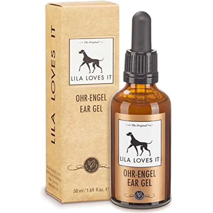 Ohrpflege für Hunde - natürlicher Entzündungsschutz, beruhigt und erfrischt, stärkt die Widerstandskraft empfindlicher Hundeohren, vegan, OHR-ENGEL von LILA LOVES IT, 50 ml