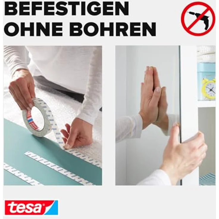 tesa doppelseitiges Montageband Powerbond SPIEGEL, 1,5m x 19mm – Bild 4