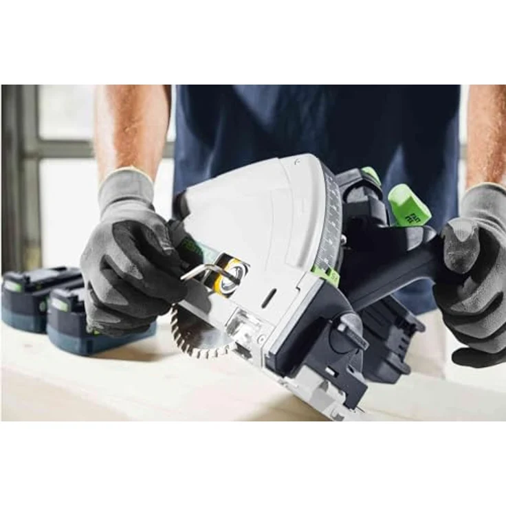 Festool Akku-Tauchsäge TSC 55 5,0 KEBI-Plus/XL-FS (mit Akkupacks, Schnellladegerät, Kreissägeblatt, Splitterschutz, Staubfangbeutel, Innensechskantschlüssel, Führungsschiene), im Systainer – Bild 4