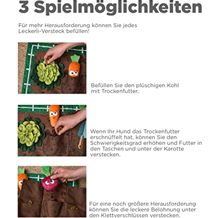 Outward Hound Nina Ottosson Activity Matz Garden Game - Spielmatte für Hunde - plüschig & unterhaltsam – Bild 3