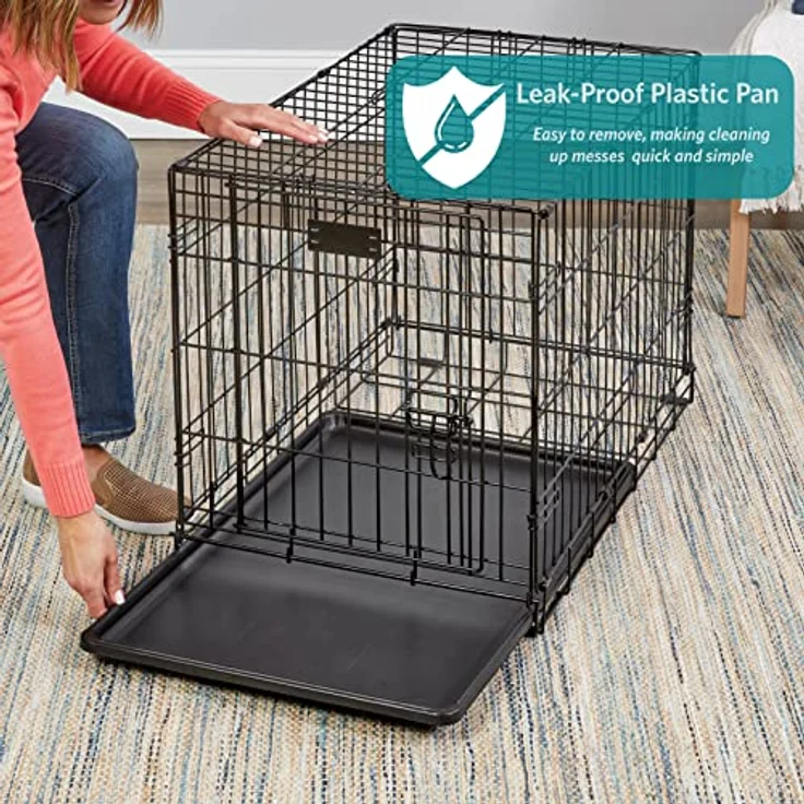 MidWest Homes for Pets iCrate Hundebox, verbessert mit Einzel- und Doppeltür, mit auslaufsicherer Bodenwanne, Bodenschutzfüße, mit Trenneinsatz und patentierten Funktionen – Bild 4