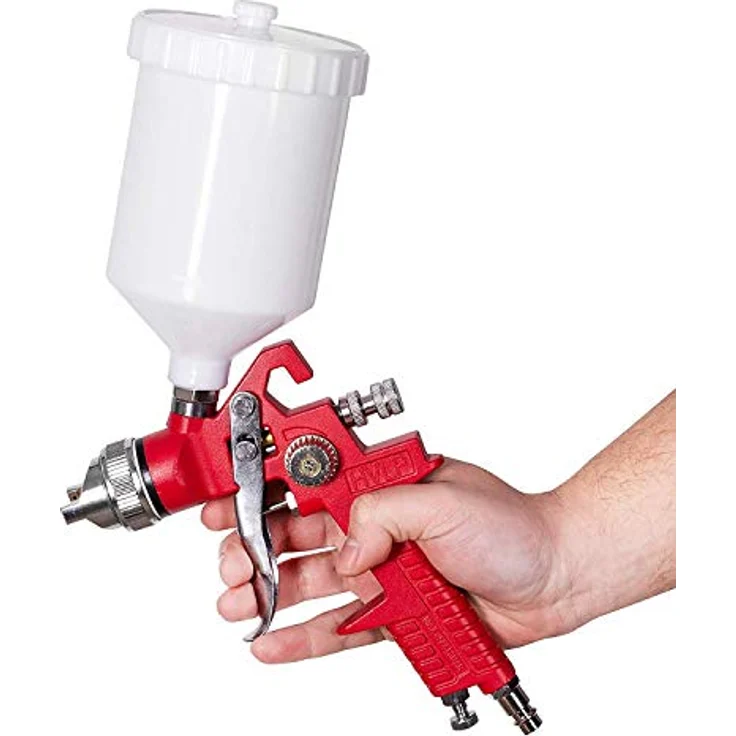 BENBOW Lackierpistole HVLP 2.5 mm Düse, 600ml Behälter, mit robuster Aluminiumkonstruktion und teflonbeschichteten Dichtungen – Bild 5