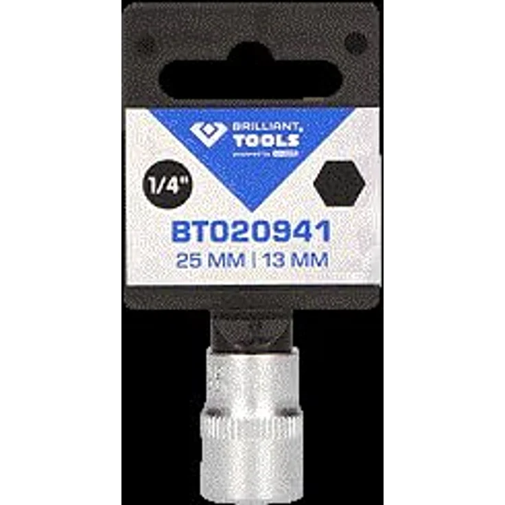 Brilliant Tools Bit- und Steckschlüsselset, 1/4" Sechskant-Stecknuss 13 mm, matt verchromt – Bild 7