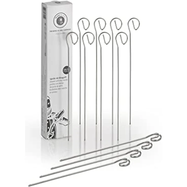 Buddy's Grillspieß Buddy´s BBQ, Edelstahl Schaschlikspieße (Set, 12-St), wiederverwendbar, 21 cm mit Ringgriff – Bild 1