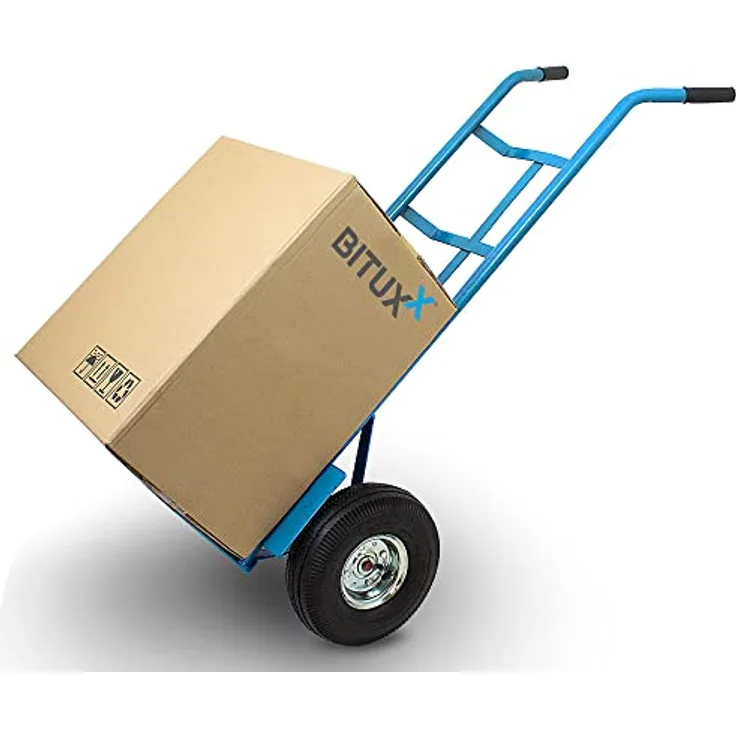 Bituxx Sackkarre MS-15904, 200 kg Tragkraft, Blau, Stahlfelgen mit Luftbereifung
