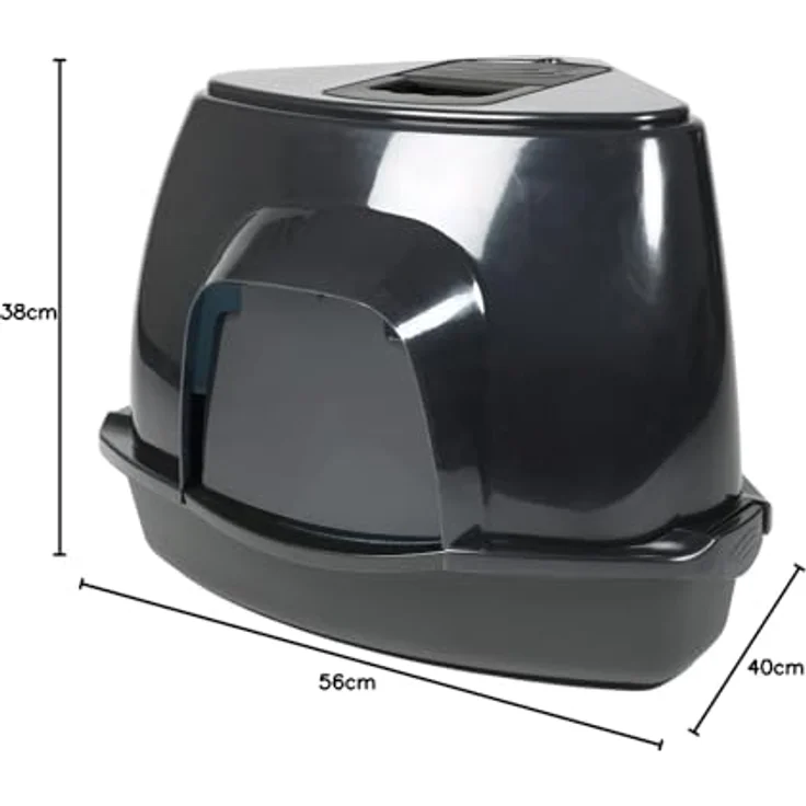 EBI, Cat House Prism 60 M – 38 x 56 x 40 cm, schwarz, für Hygiene, Schwarz, Katze – Bild 2
