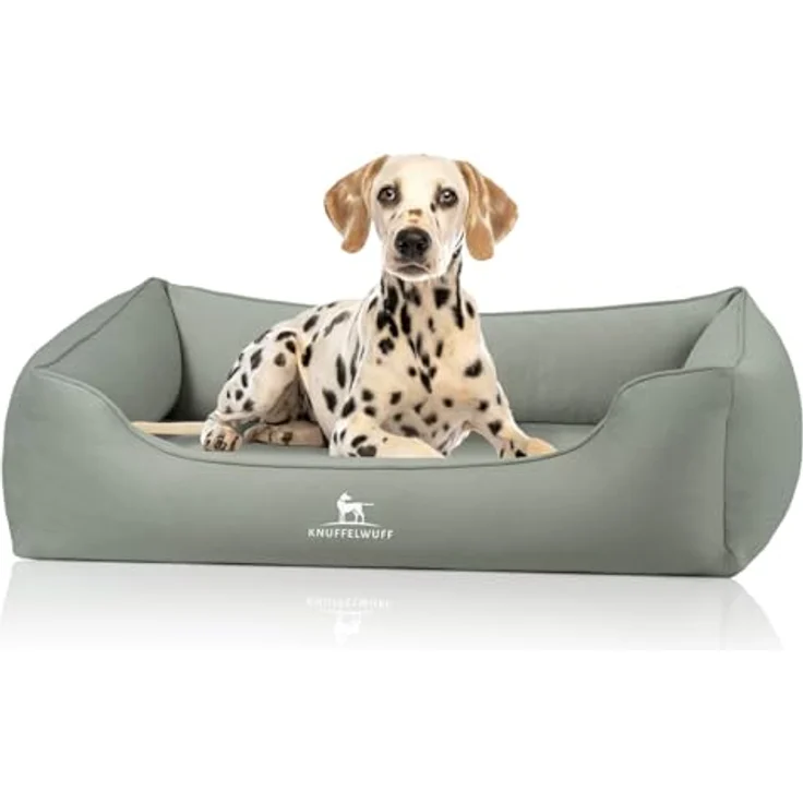 Knuffelwuff orthopädisches Hundebett Oliver, S - Mint | Memory Foam, wasserabweisend, Easy Clean Wildlederoptik, gelenkschonend für kleine bis große Hunde – Bild 1