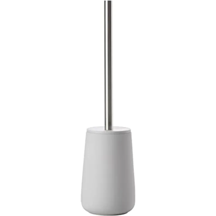 Zone Denmark Nova Toilettenbürste, Klobürste aus Porzellan und Edelstahl, WC Bürste mit Bürstenhalter, Soft-Touch-Beschichtung, Durchm. 10,3 cm, Höhe 37 cm, Soft Grey