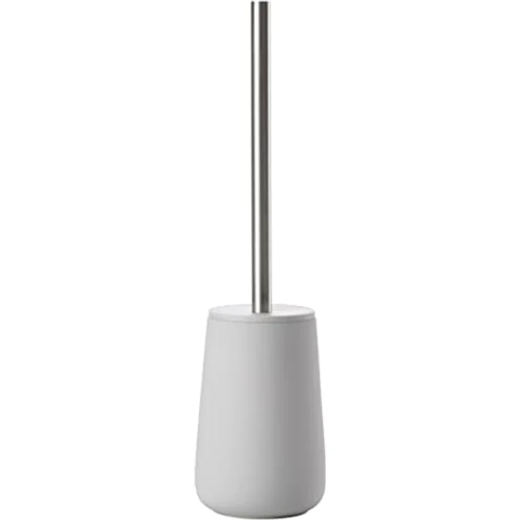 Zone Denmark Nova Toilettenbürste, Klobürste aus Porzellan und Edelstahl, WC Bürste mit Bürstenhalter, Soft-Touch-Beschichtung, Durchm. 10,3 cm, Höhe 37 cm, Soft Grey – Bild 1