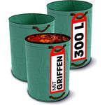 3x Gartenabfallsack 300 Liter - Laubsack Mit 4 Reißfesten Griffen - Stabil - Faltbar - Wiederverwendbar - Robustes Polypropylen