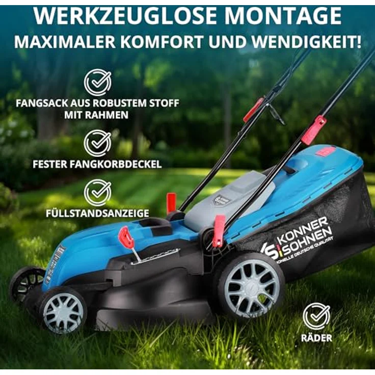 Könner & Söhnen Elektro-Rasenmäher KS 42LM, 1.800 W, Schnittbreite 42 cm, 3-in-1-Funktion, höhenverstellbar – Bild 7