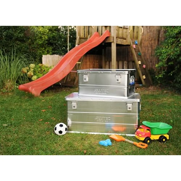 LUTEC Alutec Aluminiumbox Classic XL, Werkzeugbox aus 0,8 mm Aluminium, silber, 142 l Fassungsvermögen, stoßsicher und wasserdicht – Bild 5