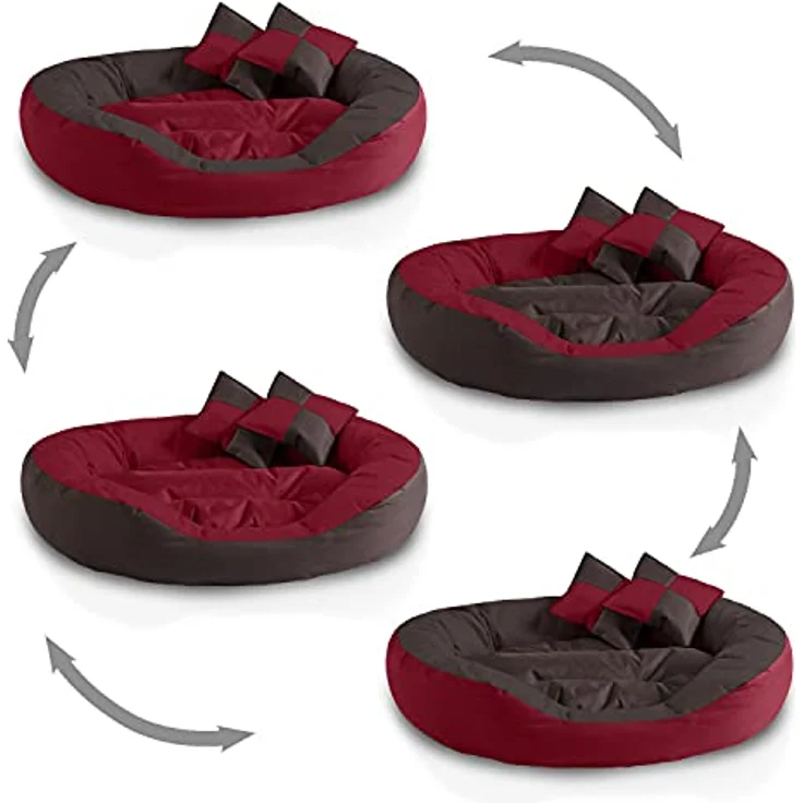 BedDog Hundebett SABA 4in1 mit Rand, flexibles Liegefläche-Design, wasserabweisend, grau – Bild 4