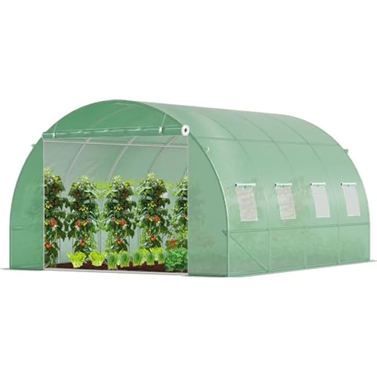Gewächshaus Foliengewächshaus Winterfest Tomatenhaus Folientunnel, 4x3x2m 12m² - Vounot – Bild 2