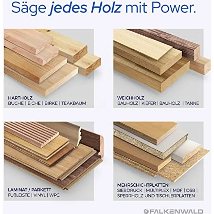 FALKENWALD Akku Sägeblatt 85x15 für Holz, hohe Präzision, kompatibel mit Bosch GKS 12v-26, Bosch GKS 85, und Makita Mini Handkreissäge – Bild 2