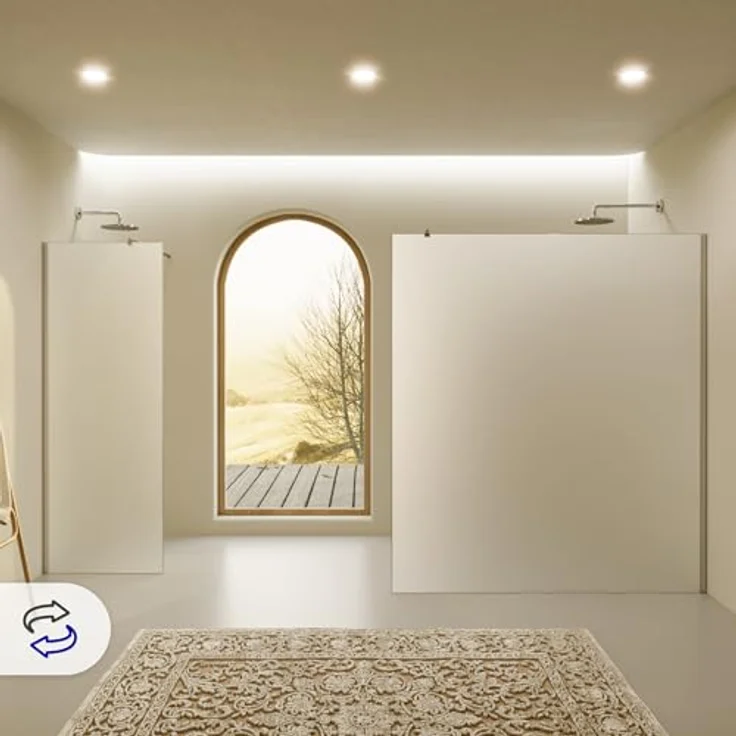 i-flair Duschabtrennung Walk In FIONA 170x200 cm, 10mm STARKes satiniertes Nano ESG Sicherheitsglas, Edelstahl Wandprofil, verstellbar, barrierefrei – Bild 3