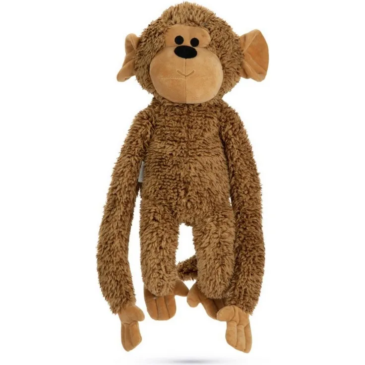 Beeztees Tierkuscheltier Hundespielzeug Plüsch Affe Vik braun, extra groß, ohne Squeeker, ruhiges Spielen