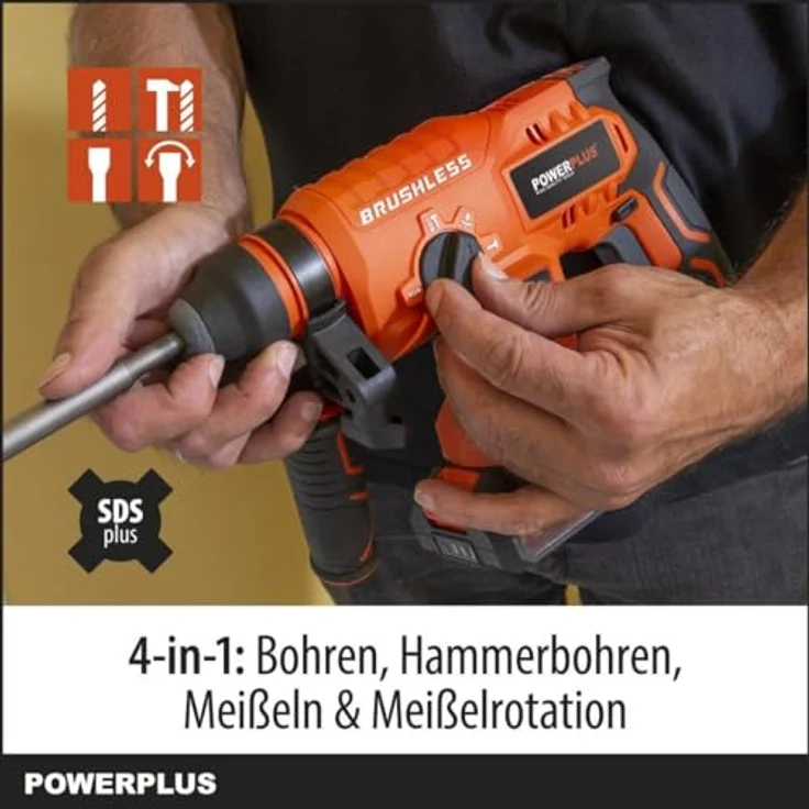 Powerplus Dual Power Akku-Schlagbohrmaschine POWDP15680-4 in 1: 40 V Bohrmaschine, 3 J, Links-Rechts-Schalter, Ohne Akku und Ladegerät – Bild 4