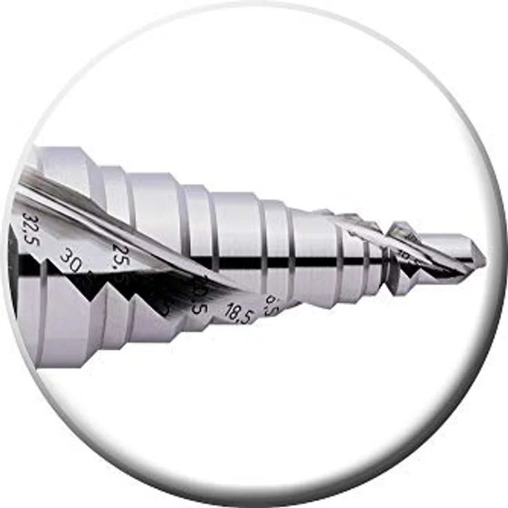 Exact 05310 HSS Stufenbohrer Mf12 - Mf32, Zylinderschaft für präzise Metallbohrarbeiten, Durchmesser 32,5 mm – Bild 2