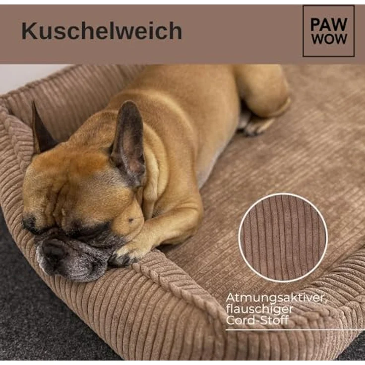 PAW WOW Anton Hundebett | Orthopädisches Hundebett für mittelgroße und große Hunde (Braun, 100x70cm) – Bild 5