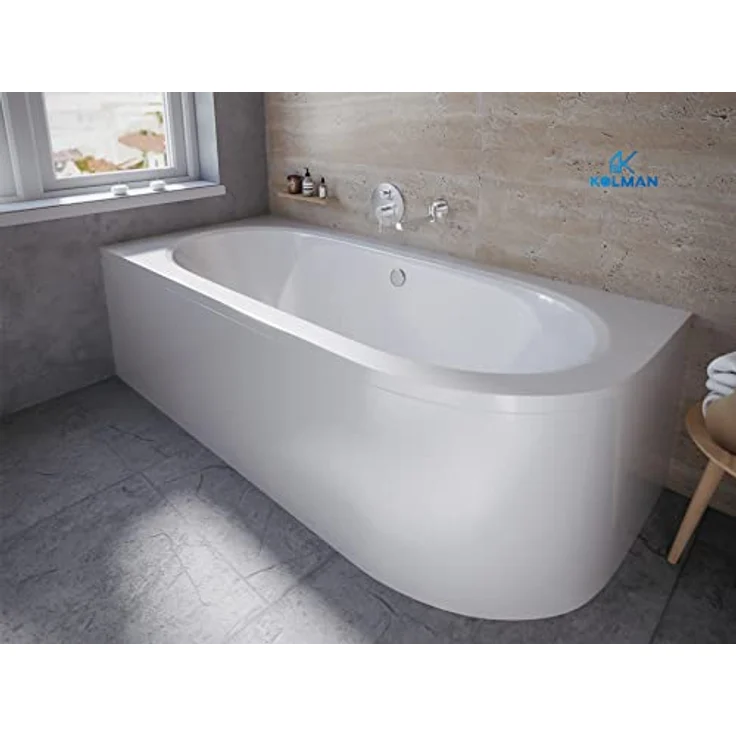 KOLMAN Badewanne Eckbadewanne Rechteck Avita 170x75 Links mit Acrylschürze - Ablaufgarnitur VIEGA & Füße – Bild 3