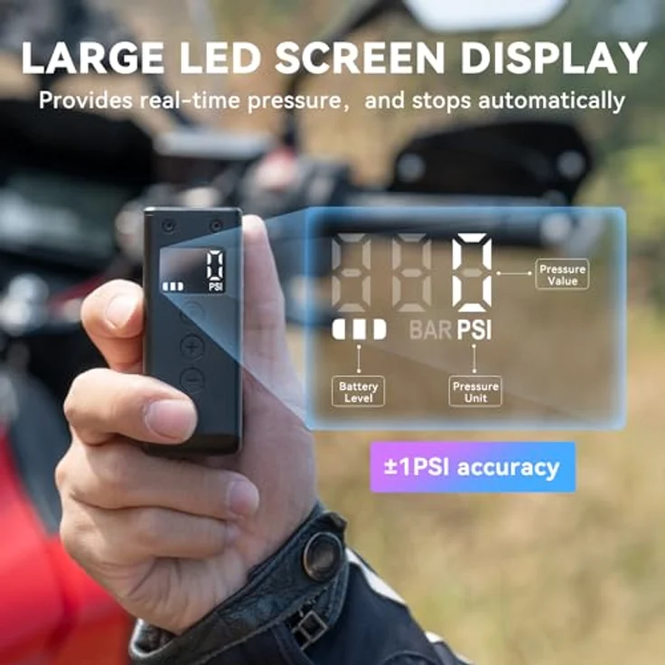 CYCPLUS AS2 Pro Max Tiny Pumpe, Mini Fahrradreifenpumpe, max 120 PSI, kabellos, automatische Abschaltung, Presta- und Schrader-Ventil, für E-Bike, Mountainbike, Citybike und Rennrad, 2025 Version – Bild 2