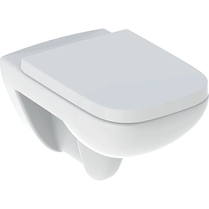 Geberit Renova Plan Set Wand-WC Tiefspüler, Rimfree, mit WC-Sitz, Tiefe 54cm, Weiß – Bild 1