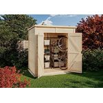 Storehaus Geräteschuppen Sepp S mit Pultdach, Gartenhaus klein B 186 x T 126 cm, Lagerhaus aus Fichtenholz inkl. Fundamentrahmen, 2,34 m² Grundfläche, Nut-und-Feder-Bauweise, 12 mm Wandstärke - Preisvergleich