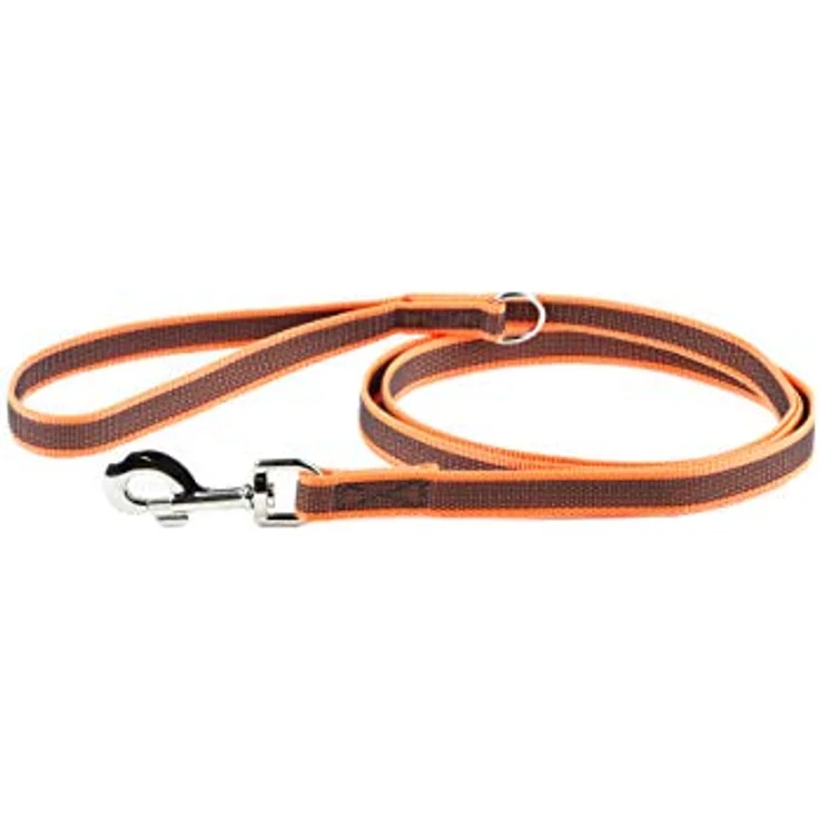 JULIUS K-9 IDC Color & Gray gumierte Leine, 20 mm x 1,8 m mit Schlaufe und D-Ring, Orange-Grau – Bild 1