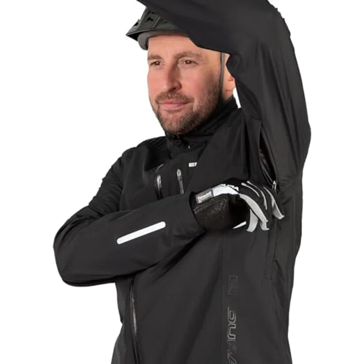 Endura Hummvee Jacket Herren schwarz größe L - Atmungsaktiv, wind- und wasserdicht, mit reflektierenden Elementen – Bild 4
